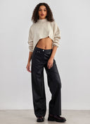 Παντελόνι wide leg δερματίνη ONLY 15264688