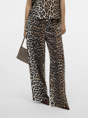 Παντελόνι wide leg με print Vero Moda 10303759 - Leopard - thefashionproject.gr - VERO MODA