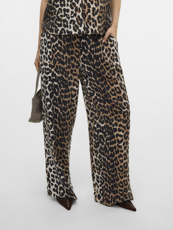 Παντελόνι wide leg με print Vero Moda 10303759 - Leopard - thefashionproject.gr - VERO MODA