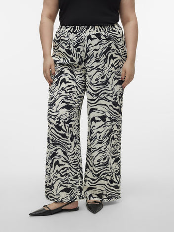 Παντελόνι wide leg υφασμάτινο plus size Vero Moda Curve 10305493 - Ζαχαρί - thefashionproject.gr - VERO MODA CURVE