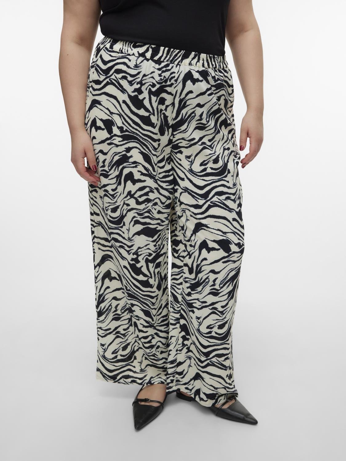 Παντελόνι wide leg υφασμάτινο plus size Vero Moda Curve 10305493 - Ζαχαρί - thefashionproject.gr - VERO MODA CURVE