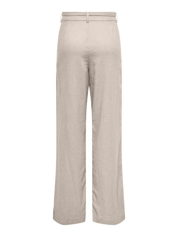 Παντελόνι wideleg με λινό ONLY 15338710 - Μπεζ - thefashionproject.gr - ONLY