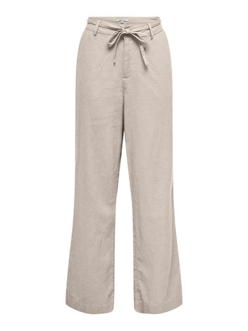 Παντελόνι wideleg με λινό ONLY 15338710 - Μπεζ - thefashionproject.gr - ONLY