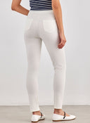 Παντελόνι υφασμάτινο με εφέ κουμπί - Λευκό - thefashionproject.gr - Foglie Rosse
