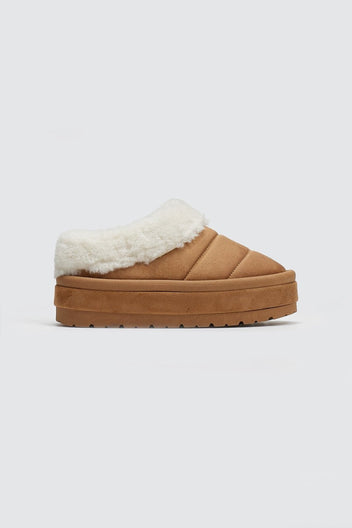 Παντόφλες με συνθετική γούνα ERYNN - Κάμελ - thefashionproject.gr - ERYNN