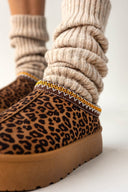 Παντόφλες suede με print και συνθετική γούνα ERYNN - Leopard - thefashionproject.gr - ERYNN