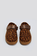 Παντόφλες suede με velcro και συννθετική γούνα ERYNN - Leopard - thefashionproject.gr - ERYNN