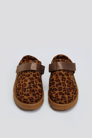 Παντόφλες suede με velcro και συννθετική γούνα ERYNN - Leopard - thefashionproject.gr - ERYNN