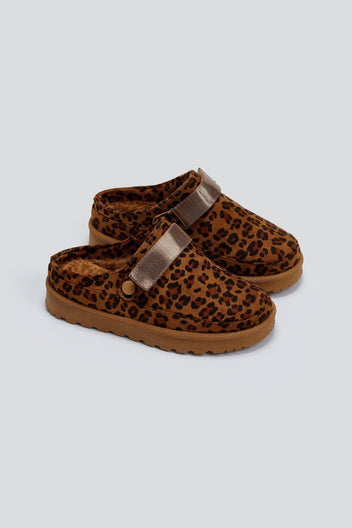 Παντόφλες suede με velcro και συννθετική γούνα ERYNN - Leopard - thefashionproject.gr - ERYNN