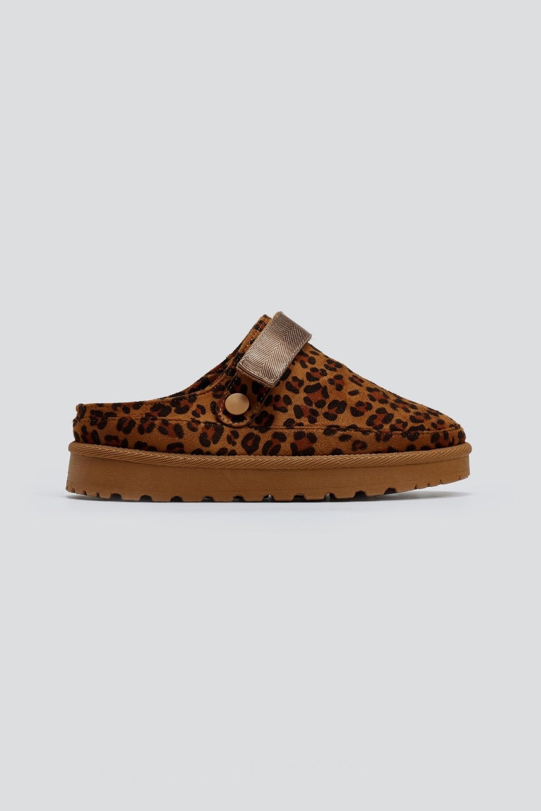 Παντόφλες suede με velcro και συννθετική γούνα ERYNN - Leopard - thefashionproject.gr - ERYNN