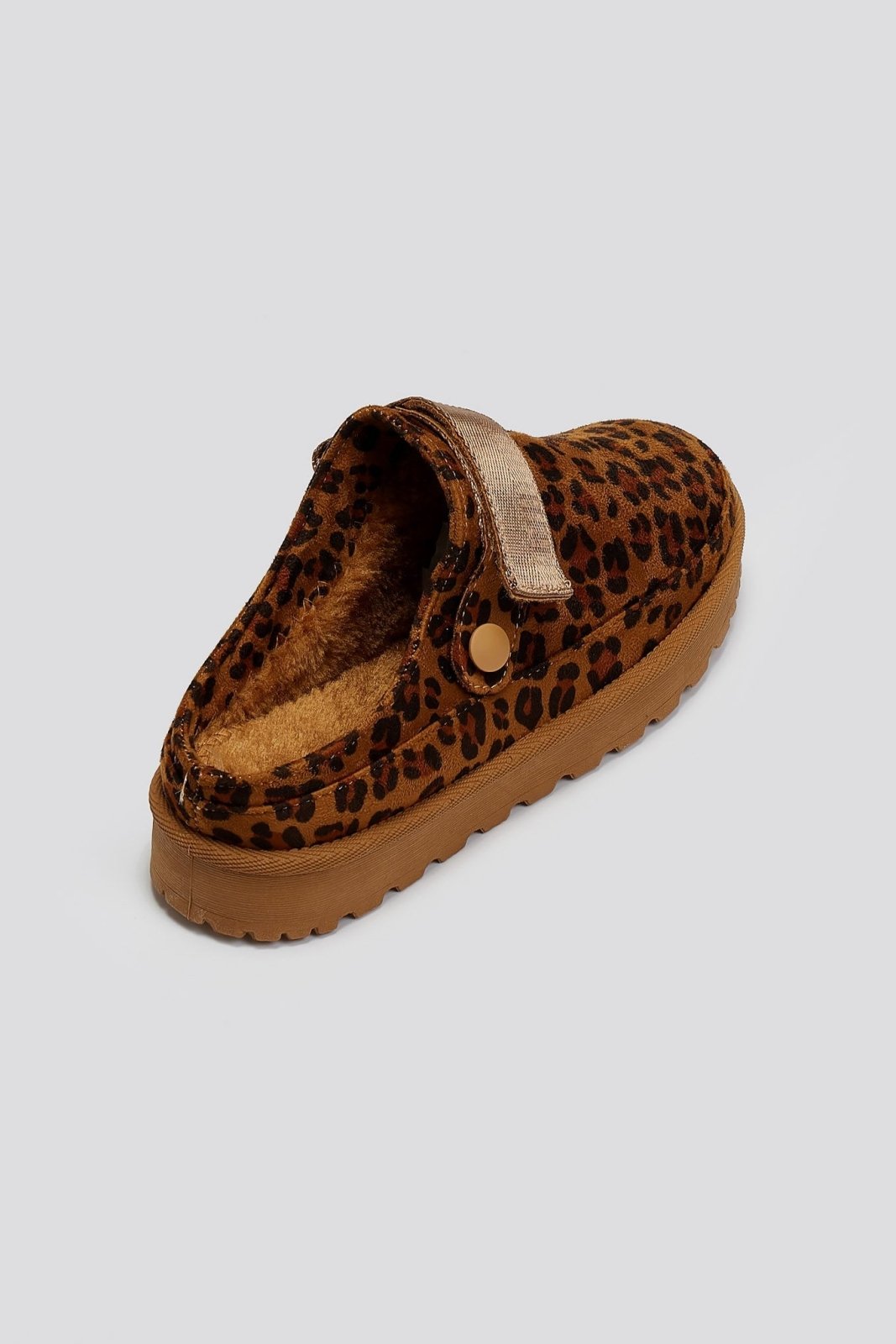 Παντόφλες suede με velcro και συννθετική γούνα ERYNN - Leopard - thefashionproject.gr - ERYNN