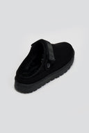 Παντόφλες suede με velcro και συννθετική γούνα ERYNN - Μαύρο - thefashionproject.gr - ERYNN