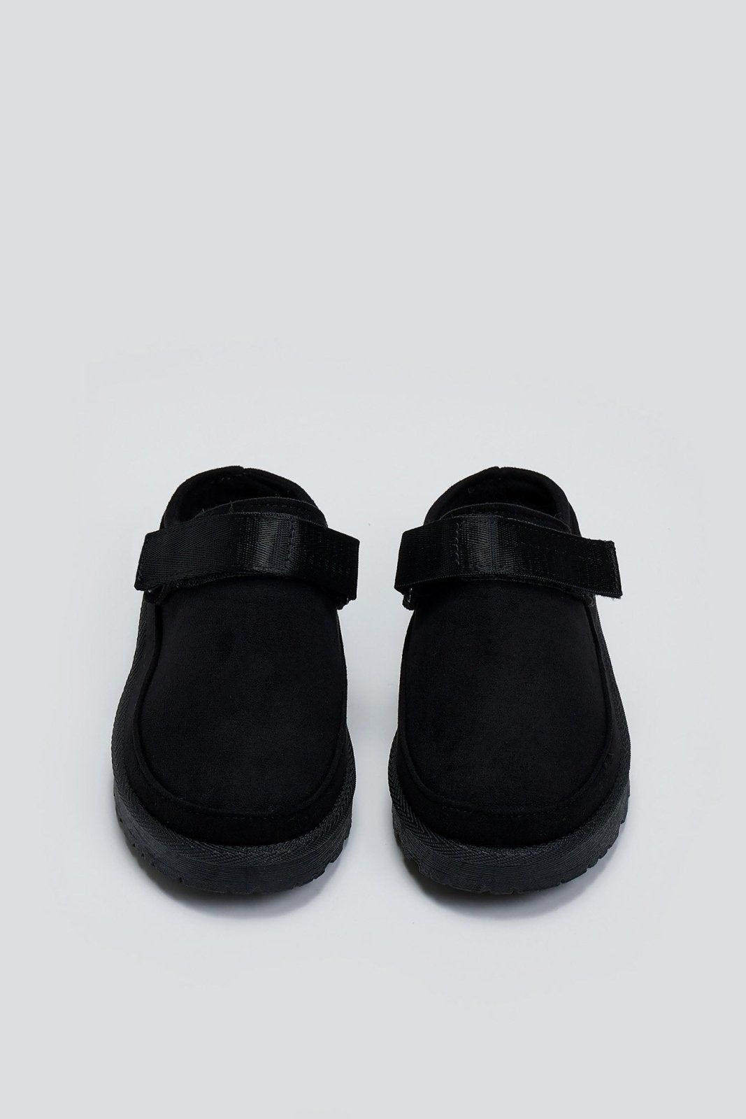 Παντόφλες suede με velcro και συννθετική γούνα ERYNN - Μαύρο - thefashionproject.gr - ERYNN