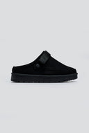 Παντόφλες suede με velcro και συννθετική γούνα ERYNN - Μαύρο - thefashionproject.gr - ERYNN