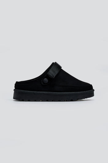 Παντόφλες suede με velcro και συννθετική γούνα ERYNN - Μαύρο - thefashionproject.gr - ERYNN