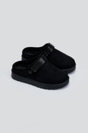 Παντόφλες suede με velcro και συννθετική γούνα ERYNN - Μαύρο - thefashionproject.gr - ERYNN