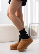 Παντόφλες teddy με συνθετική γούνα - Κάμελ - thefashionproject.gr - ERYNN