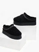 Παντόφλες teddy με συνθετική γούνα - Μαύρο - thefashionproject.gr - ERYNN