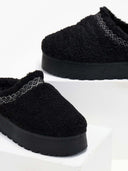 Παντόφλες teddy με συνθετική γούνα - Μαύρο - thefashionproject.gr - ERYNN