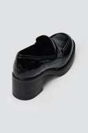Patent Leather Loafers Block Heel TFP - Black Patent - thefashionproject.gr - TFP