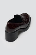 Patent Leather Loafers Block Heel TFP - Bordeaux Patent - thefashionproject.gr - TFP