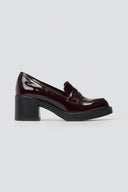 Patent Leather Loafers Block Heel TFP - Bordeaux Patent - thefashionproject.gr - TFP