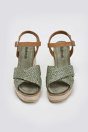 Πέδιλα crossover από ψάθα Refresh 172637 - Χακί - thefashionproject.gr - Refresh