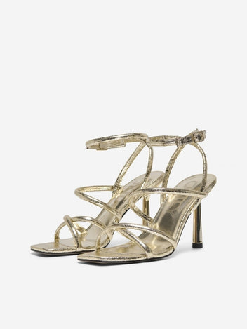 Πέδιλα crossover με μπαρέτα ONLY 15340883 - Χρυσό - thefashionproject.gr - ONLY