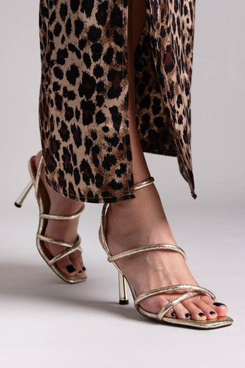 Πέδιλα crossover με μπαρέτα ONLY 15340883 - Χρυσό - thefashionproject.gr - ONLY