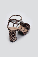 Πέδιλα crossover σατέν με μπαρέτα ERYNN - Leopard - thefashionproject.gr - ERYNN