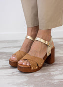 Πέδιλα crossover suede με τρουκς ERYNN - Κάμελ - thefashionproject.gr - ERYNN