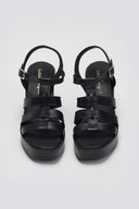 Πέδιλα δερμάτινα gladiator με τακούνι TFP - Μαύρο - thefashionproject.gr - TFP