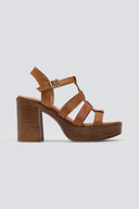 Πέδιλα δερμάτινα gladiator με τακούνι TFP - Ταμπά - thefashionproject.gr - TFP