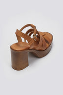 Πέδιλα δερμάτινα gladiator με τακούνι TFP - Ταμπά - thefashionproject.gr - TFP