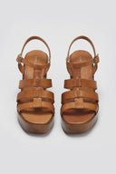 Πέδιλα δερμάτινα gladiator με τακούνι TFP - Ταμπά - thefashionproject.gr - TFP