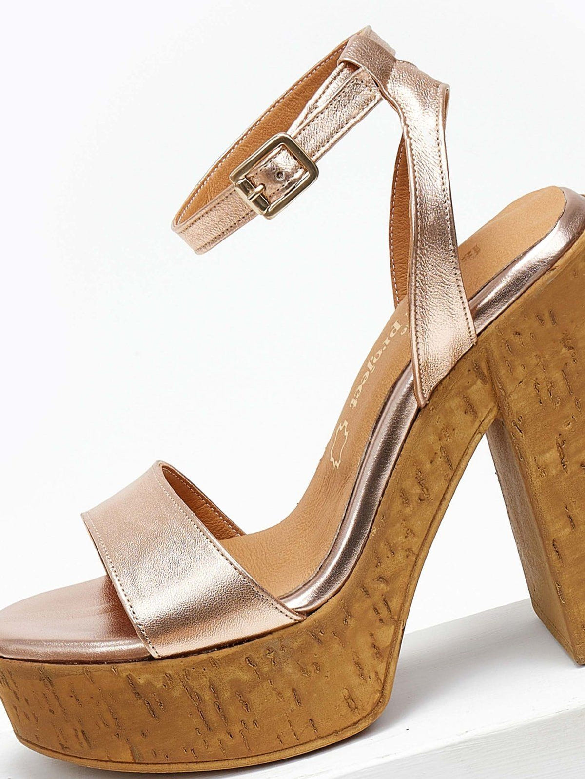Πέδιλα δερμάτινα με φελλό tfp - Χαλκός - thefashionproject.gr - TFP