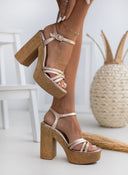 Πέδιλα δερμάτινα με φελλό tfp - Χαλκός - thefashionproject.gr - TFP