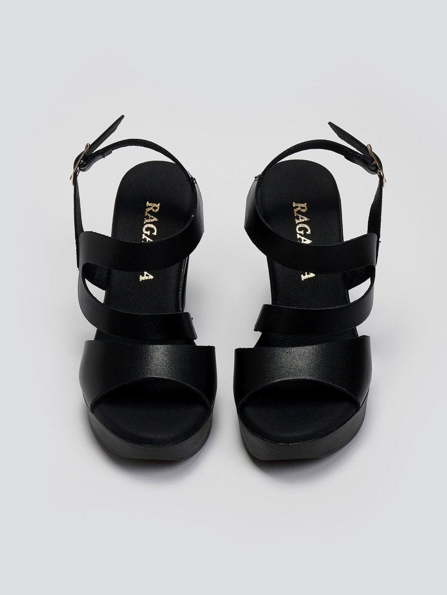 Πέδιλα δερμάτινα με φιάπα Ragazza 0339 - Μαύρο - thefashionproject.gr - RAGAZZA