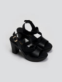 Πέδιλα δερμάτινα με φιάπα Ragazza 0339 - Μαύρο - thefashionproject.gr - RAGAZZA