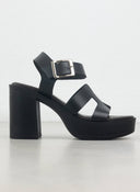 Πέδιλα δερμάτινα με με ανοίγματα TFP - Μαύρο - thefashionproject.gr - TFP