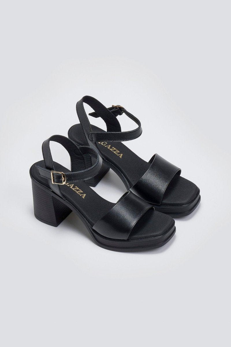 Πέδιλα δερμάτινα με μπαρέτα Ragazza 0794 - Μαύρο - thefashionproject.gr - RAGAZZA