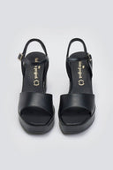 Πέδιλα δερμάτινα με μπαρέτα TFP - Μαύρο - thefashionproject.gr - TFP
