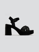Πέδιλα δερμάτινα με ψάθινες φάσες Estil - Μαύρο - thefashionproject.gr - Estil