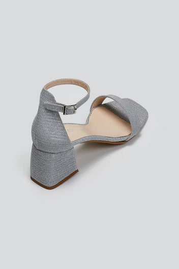 Πέδιλα γκλίτερ με μπαρέτα TFP - Ασημί - thefashionproject.gr - TFP