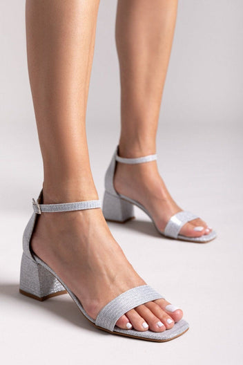 Πέδιλα γκλίτερ με μπαρέτα TFP - Ασημί - thefashionproject.gr - TFP