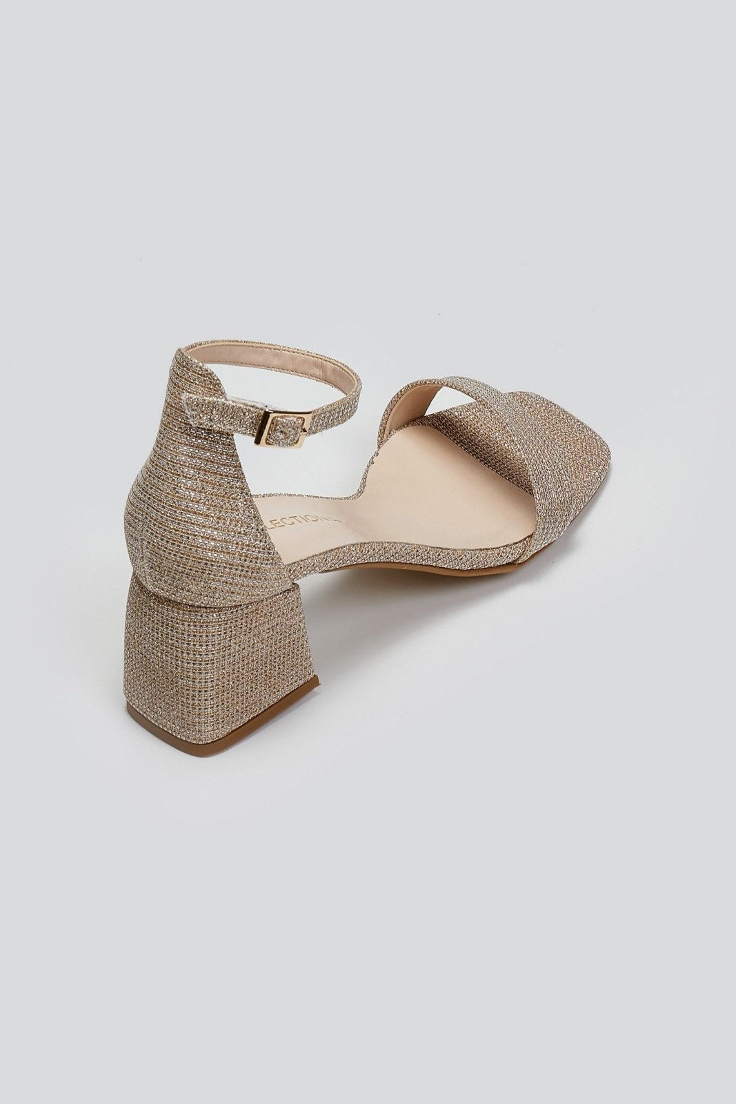 Πέδιλα γκλίτερ με μπαρέτα TFP - Nude - thefashionproject.gr - TFP