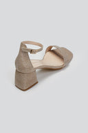 Πέδιλα γκλίτερ με μπαρέτα TFP - Nude - thefashionproject.gr - TFP
