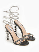 Πέδιλα lace up με πέρλες - Μαύρο - thefashionproject.gr - The Fashion Project