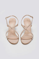 Πέδιλα λουστρίνι με λεπτά λουράκια TFP - Nude - thefashionproject.gr - TFP