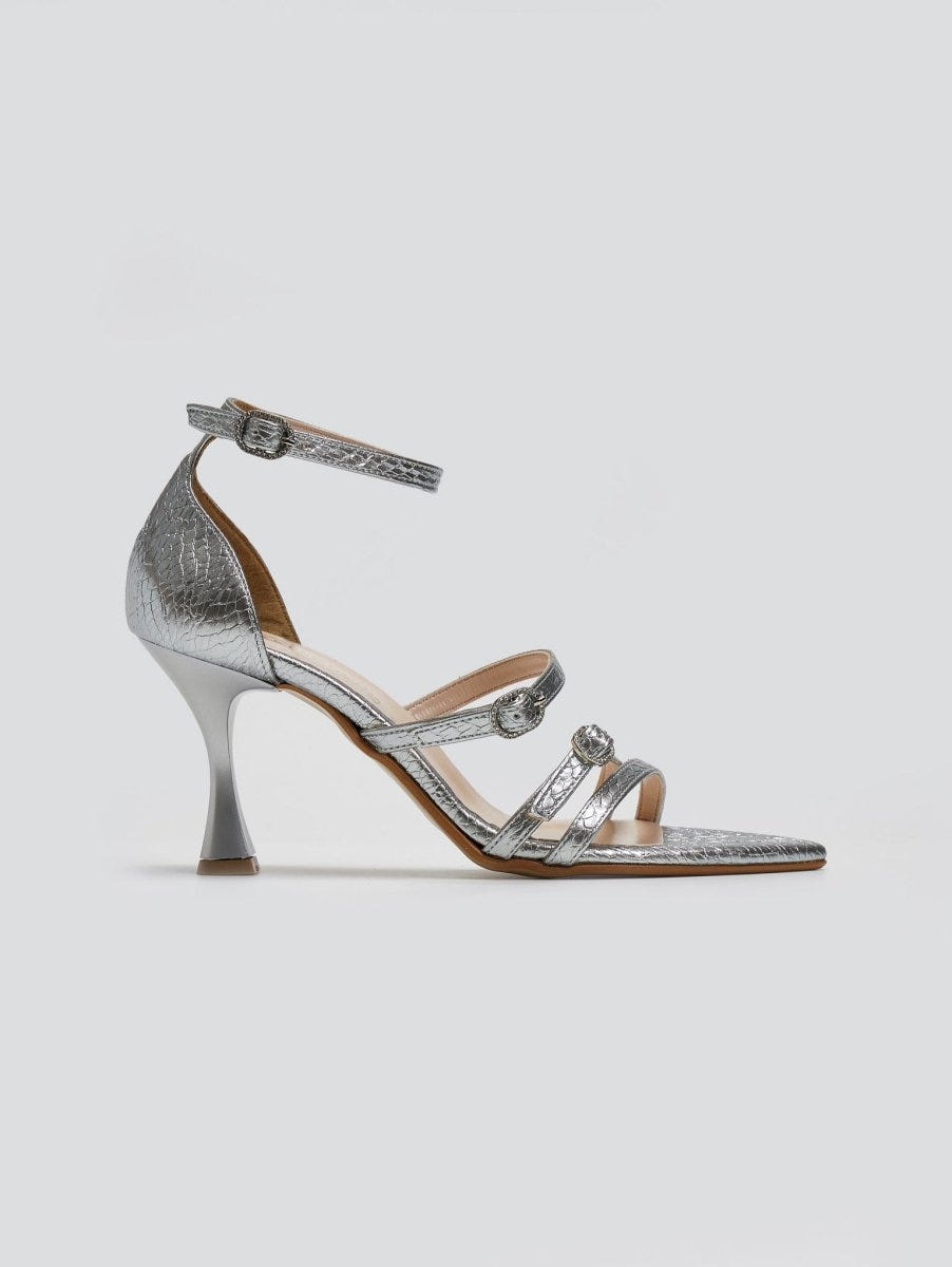 Πέδιλα με ανάγλυφο print Tfp - Ασημί - thefashionproject.gr - TFP